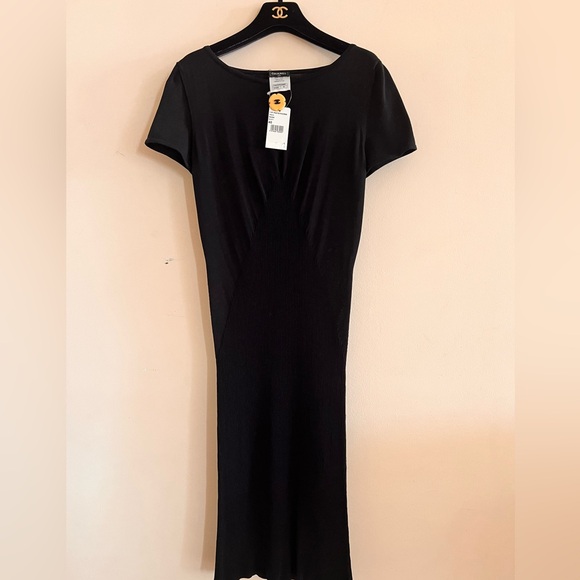CHANEL Dresses & Skirts - Vintage 2011 Chanel Black Dress Camellia Crystals Italy Size 40